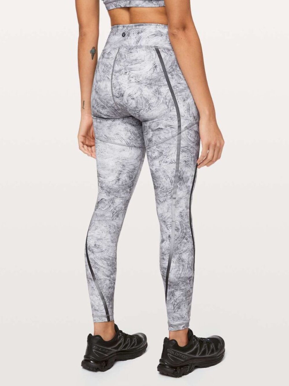 NWOT  Lululemon Arise Tight Reflective 28" *LAB Alabaster Print White Multi Sz 8